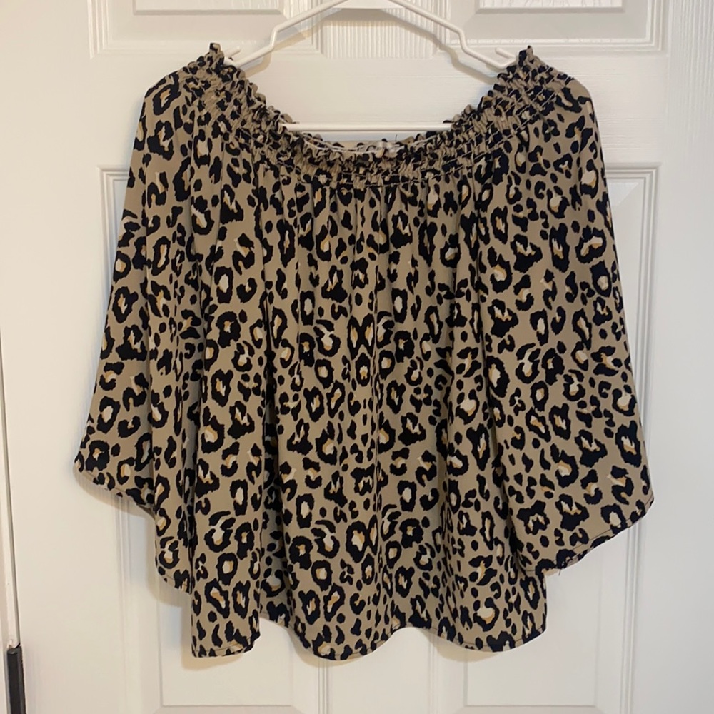 Off The Shoulder Cheetah Print Top